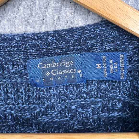 Vintage 90s Cambridge Classics Sweater Vest Mervyns Size Medium Chunky Knit Blue - Picture 3 of 5